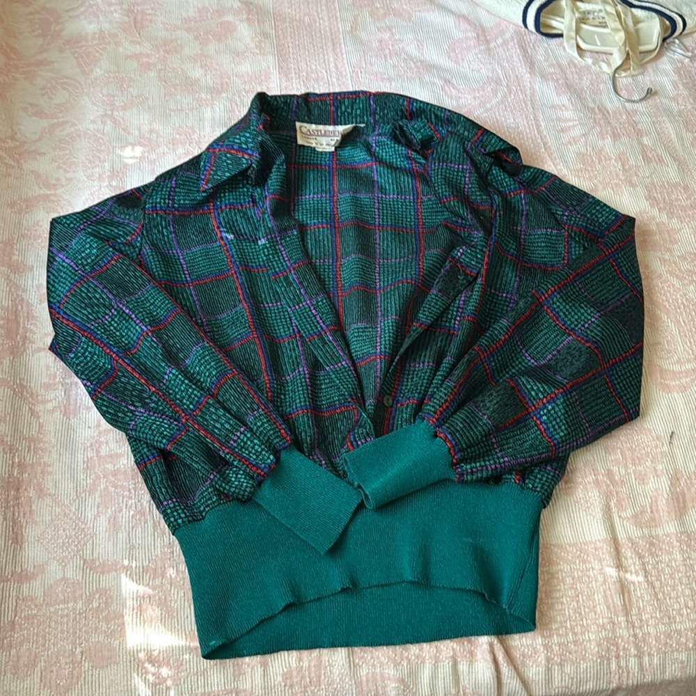 Castleberry Plaid Vintage sweater size 12